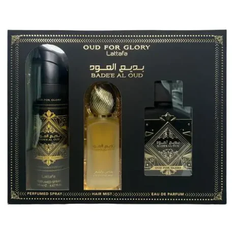 Lattafa Oud For Glory 3 piece gift set